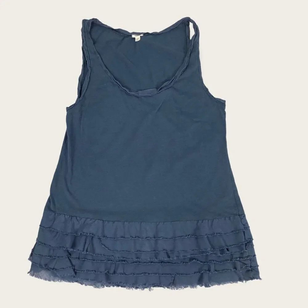 J. Crew Extra Small Gray Ruffle Hem Sleeveless Top
